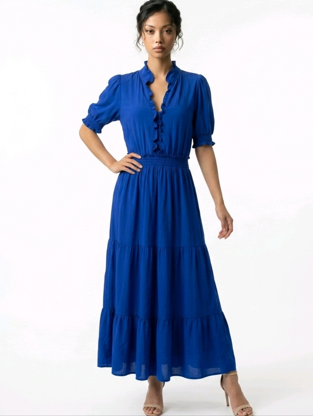 London Style Royal Blue Maxi Dress Size 14 NWOT
